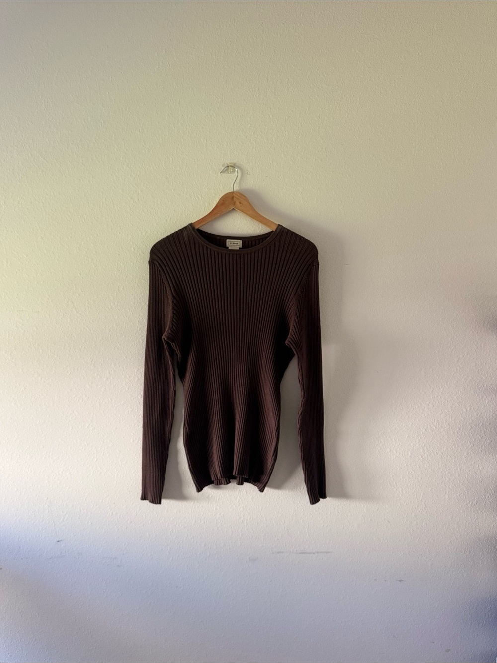Vintage LL Bean Women’s Ribbed Crewneck Sweater - Brown